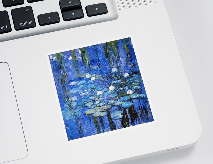 Lily Sticker featuring the photograph water lilies a la Monet by Joachim G Pinkawa