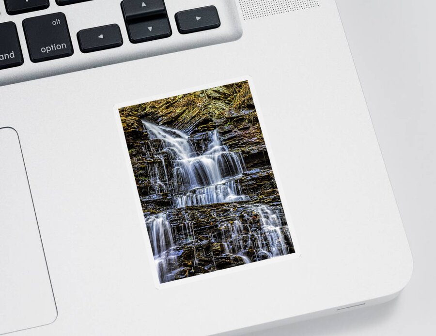 Glen Sticker featuring the photograph Water on the Rocks by Nick Zelinsky Jr
