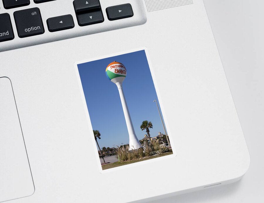 Florida Sticker featuring the photograph Water Tower - Pensacola Beach Florida by Anthony Totah