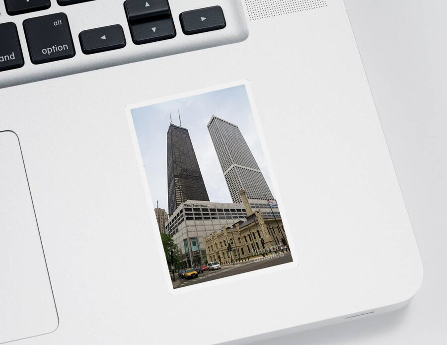 Chicago Sticker featuring the photograph Water Tower Place and Company by David Levin