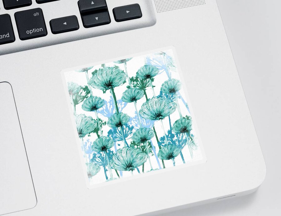 Digital Painting Sticker featuring the digital art Watercolor Dandelions by Bonnie Bruno