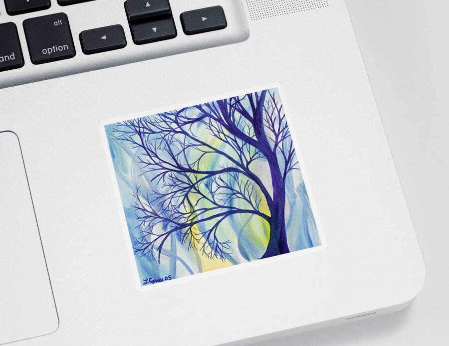 Art Sticker featuring the painting Watercolor - Tree Abstract by Cascade Colors
