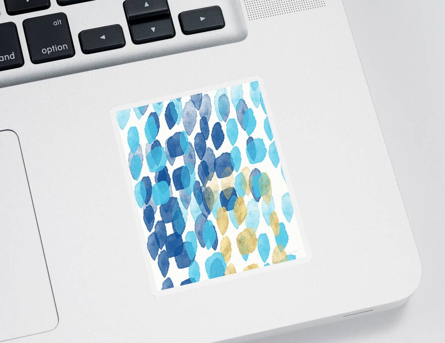 Water Sticker featuring the painting Waterfall- Abstract Art by Linda Woods by Linda Woods