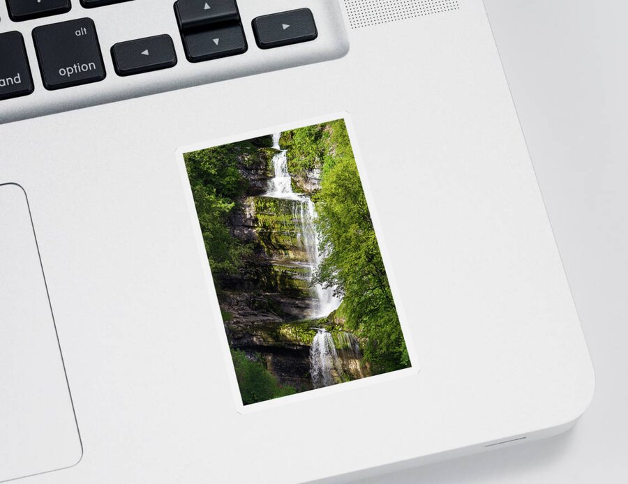 Waterfall Landscape Sticker featuring the photograph Waterfall of Bief de la Ruine by Paul MAURICE