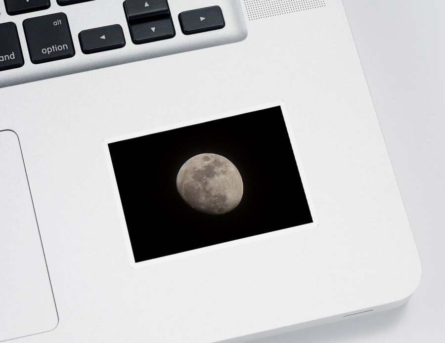 Moon Sticker featuring the photograph Waxing Gibbous Moon by Tony Hake