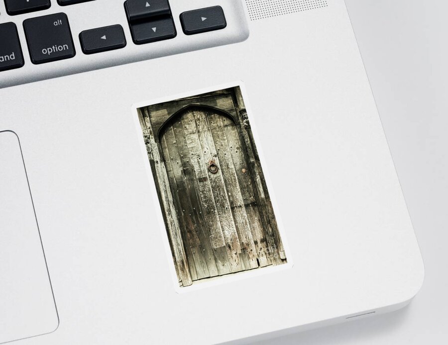 Doors Of The World Series By Lexa Harpell Sticker featuring the photograph Weathered and Worn by Lexa Harpell