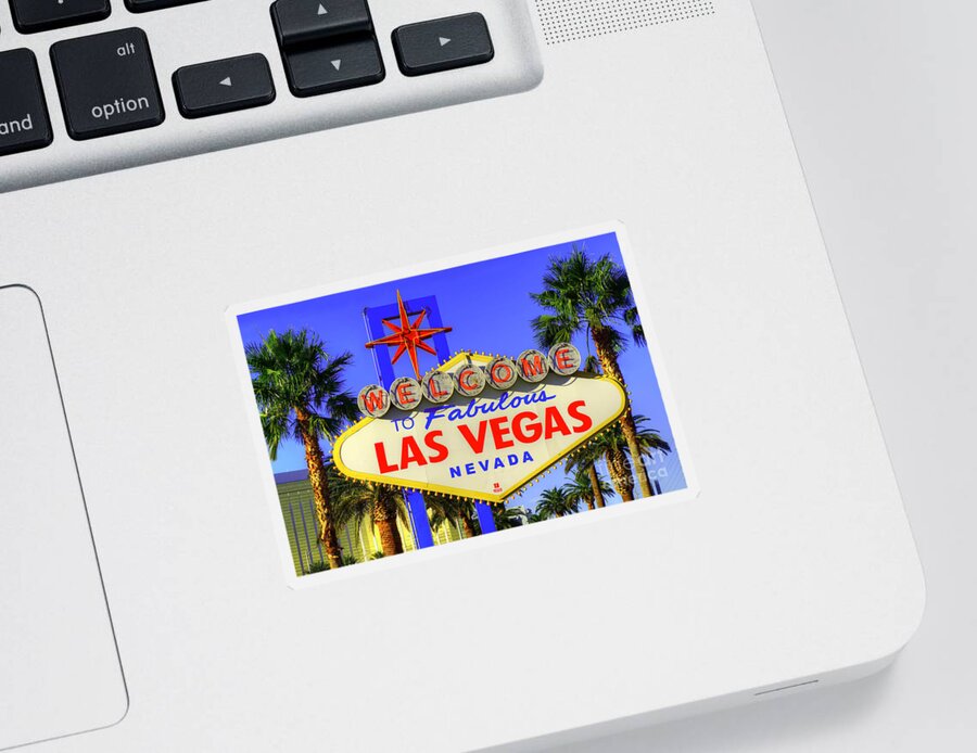 Las Vegas Sticker featuring the photograph Welcome To Las Vegas by Anthony Sacco