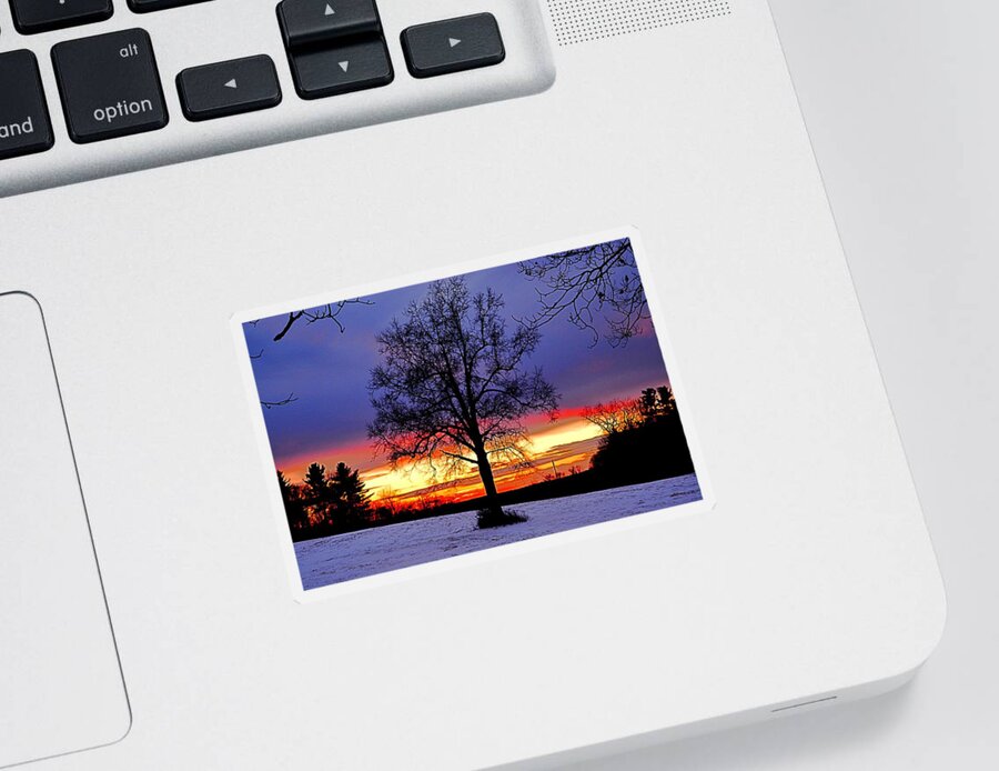 Sunset Sticker featuring the photograph West by Dani McEvoy