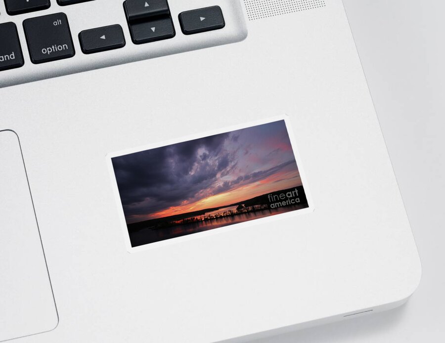 Sunset Sticker featuring the photograph West Thompson Lake Spring Sunset by Neal Eslinger