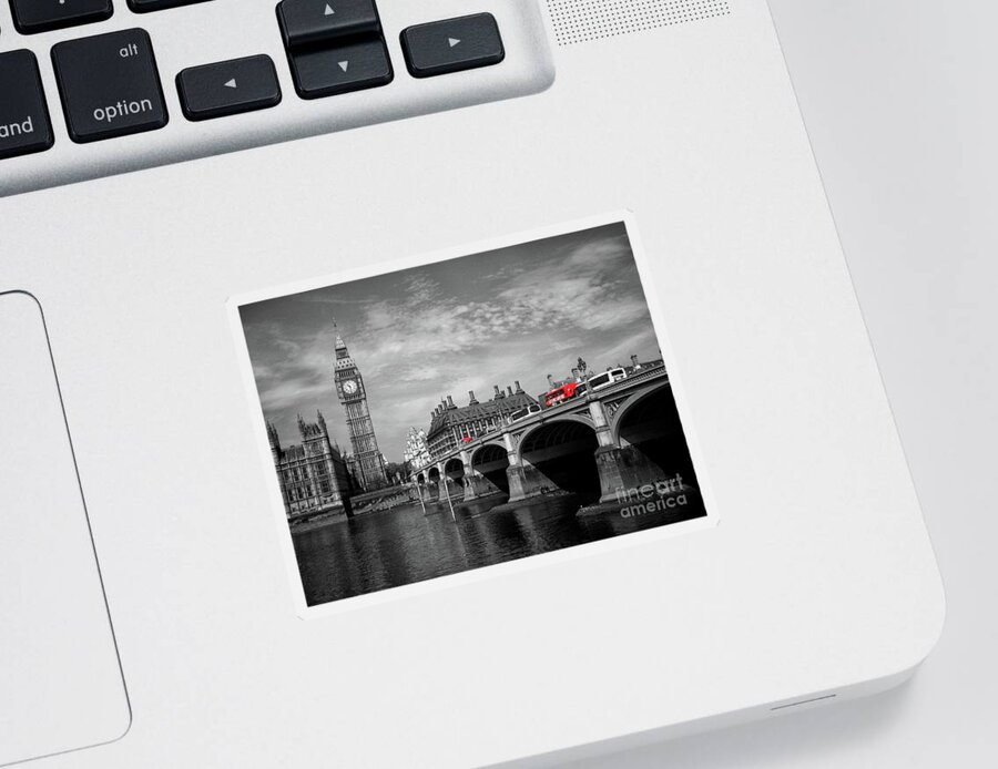 Westminster Bridge Sticker featuring the photograph Westminster Bridge and Big Ben London by Lynn Bolt