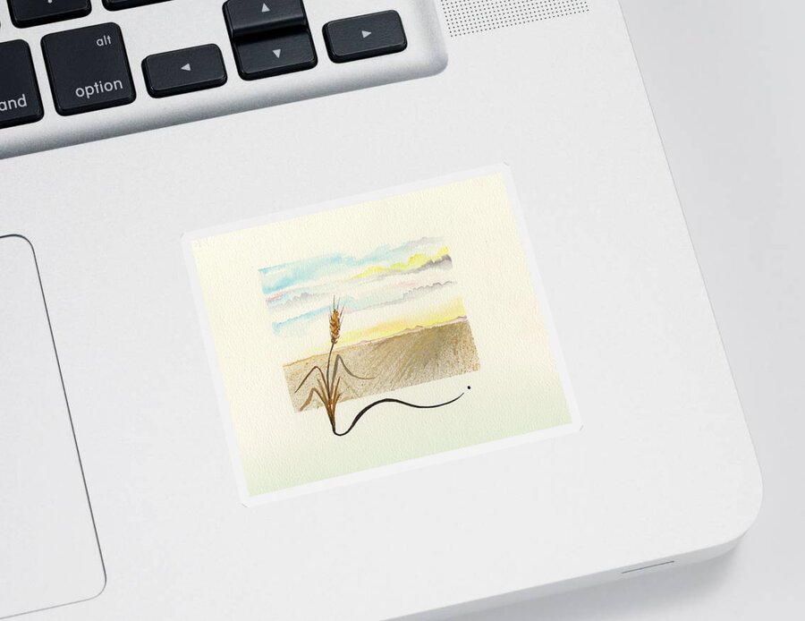 Meadow Sticker featuring the painting Wheat field study four by Darren Cannell