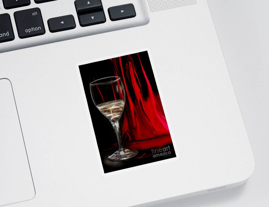 White Wine Sticker featuring the photograph White on red by Danuta Bennett