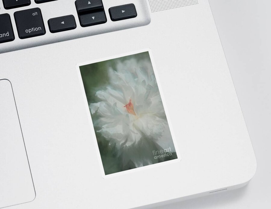 Peony Sticker featuring the photograph White Peony by Benanne Stiens