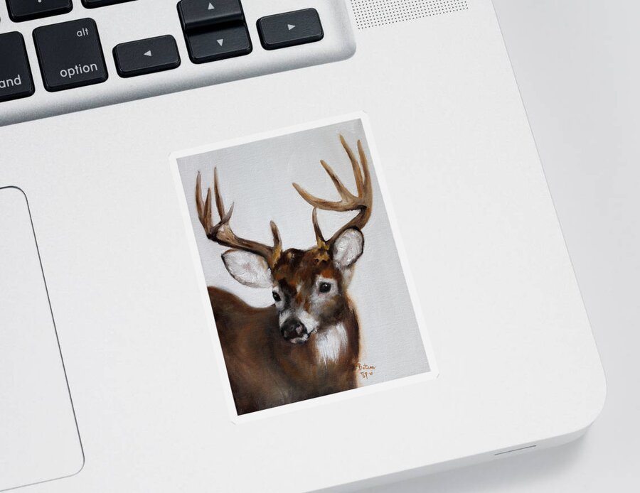 Wildlife Sticker featuring the painting Whitetail Deer by Barbie Batson
