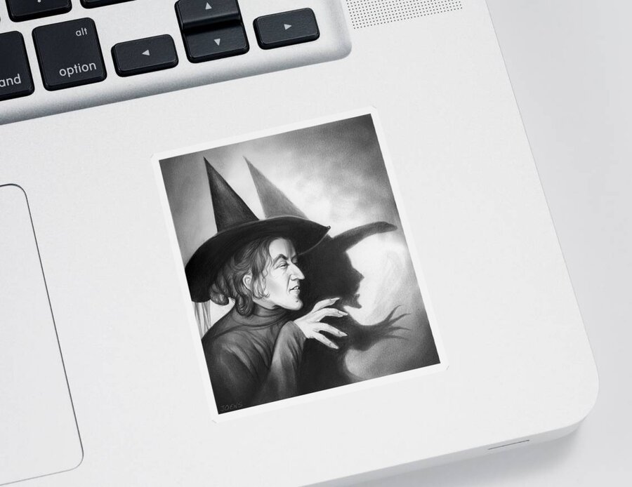 Margaret Hamilton Sticker featuring the drawing Wicked Witch of the West by Greg Joens