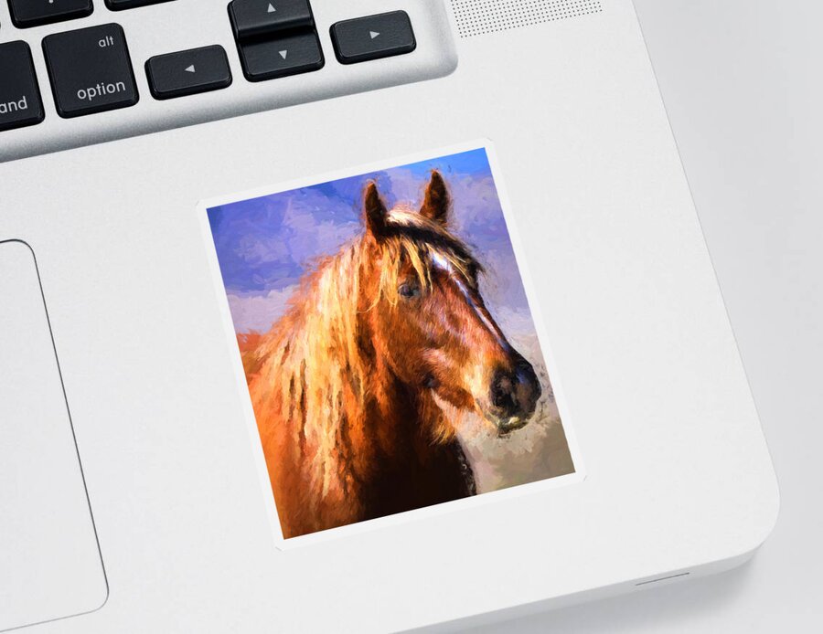 Horse Sticker featuring the photograph Wild Mare Impressions by Greg Norrell