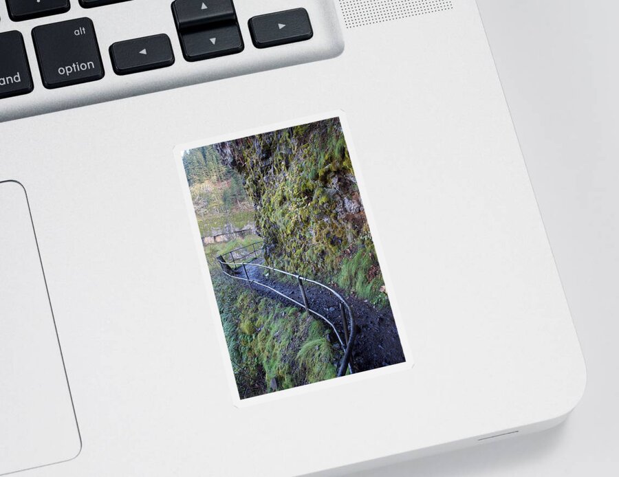 Winding Rails Sticker featuring the photograph Winding Rails by Dylan Punke