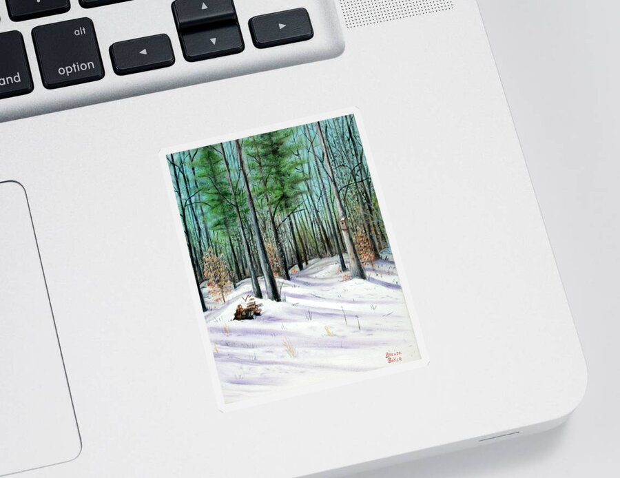 Trees Sticker featuring the painting Winter Afternoon by Brenda Baker