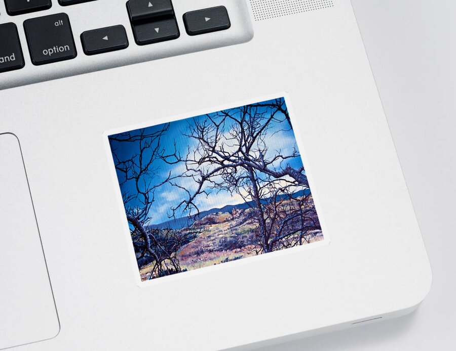 Skies Sticker featuring the painting Winter branches by Michelangelo Rossi