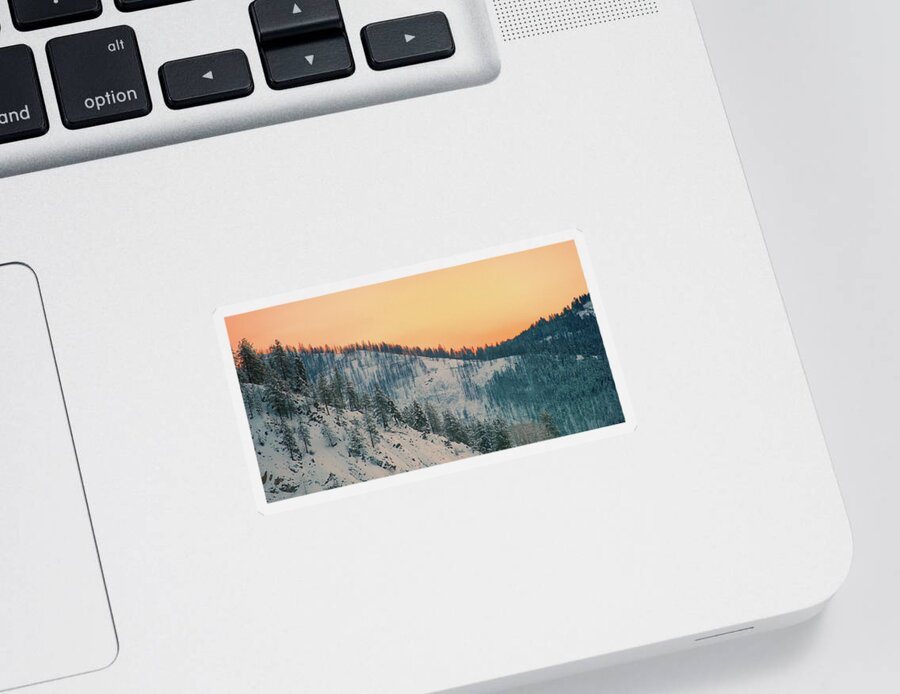 Mountain Sticker featuring the photograph Winter Mountainscape by Troy Stapek