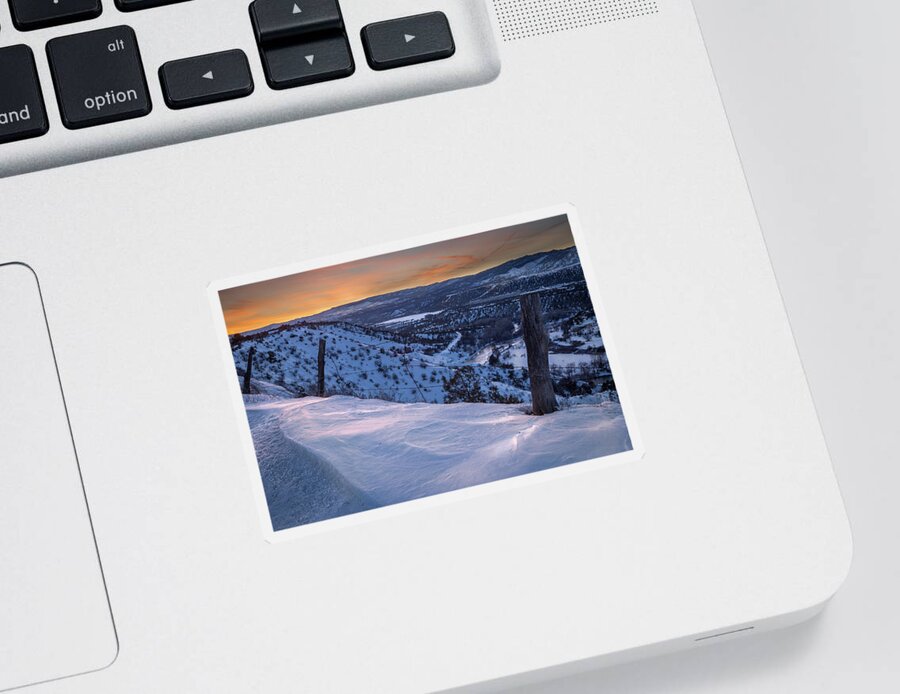 Winter Sticker featuring the photograph Winter Sunset over Durango Colorado by Jen Manganello