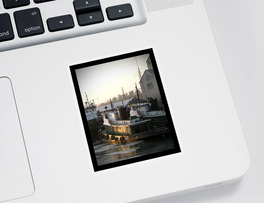 Tugs Sticker featuring the photograph Winter Tugs by Tim Nyberg