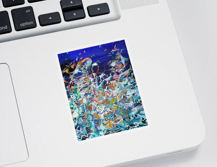 Abstract Sticker featuring the painting Wishes by Fabrizio Cassetta