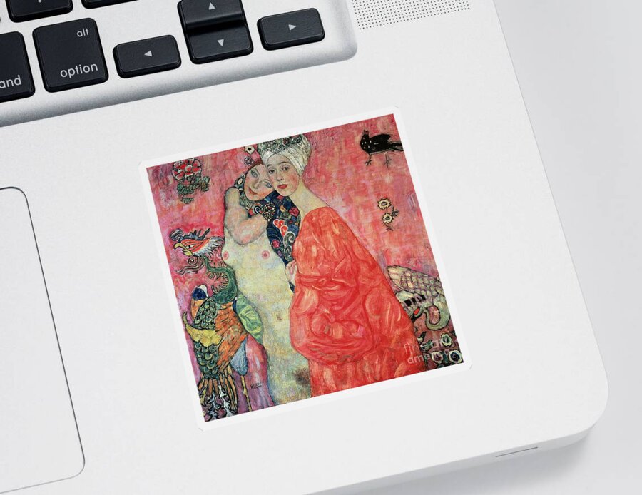 Women Sticker featuring the painting Women Friends by Gustav Klimt