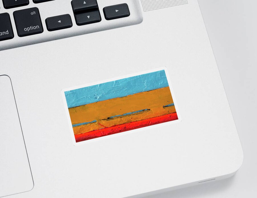Blue Background Sticker featuring the photograph Blue Yellow and Red art by Michalakis Ppalis