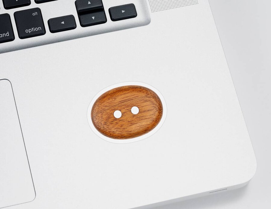 Button Sticker featuring the photograph Wooden button by Michal Boubin