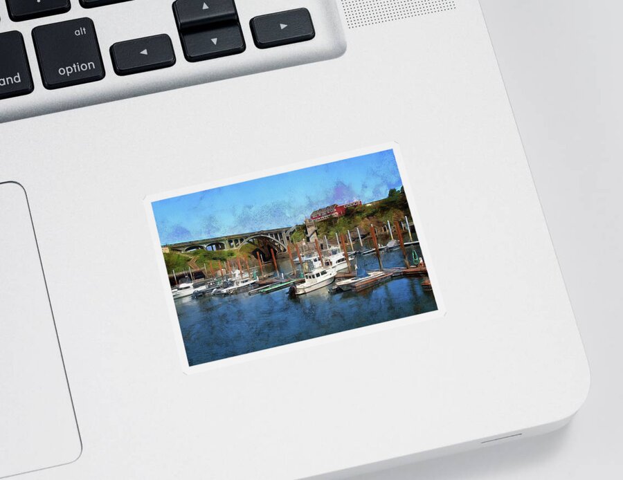 Worlds Smallest Harbor Sticker featuring the photograph Worlds Smallest Harbor by Thom Zehrfeld