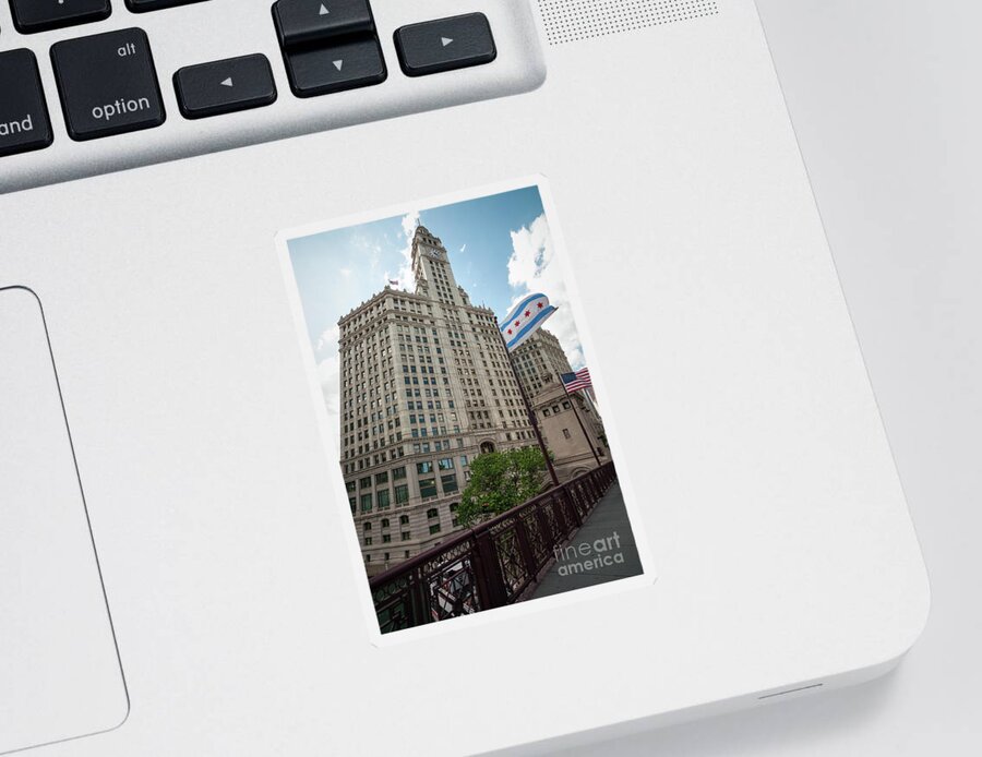 Chicago Sticker featuring the photograph Wrigley Building by David Levin