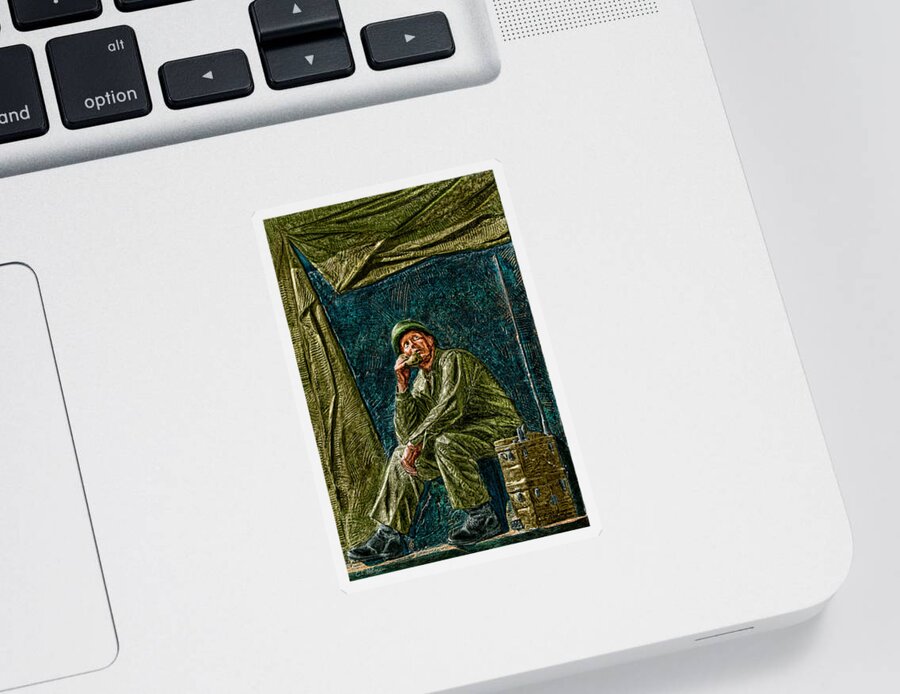 National Wwii Memorial Sticker featuring the photograph WWII Radioman by Christopher Holmes