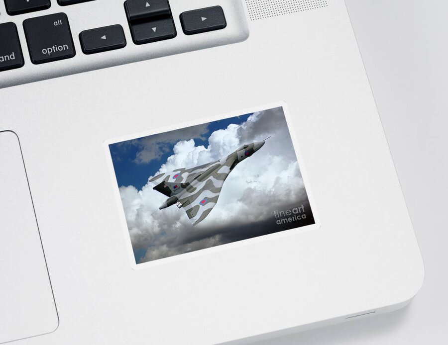 Avro Sticker featuring the digital art XH558 Pass by Airpower Art