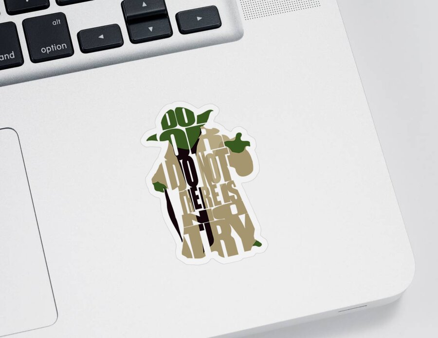 Yoda Sticker featuring the digital art Yoda - Star Wars by Inspirowl Design