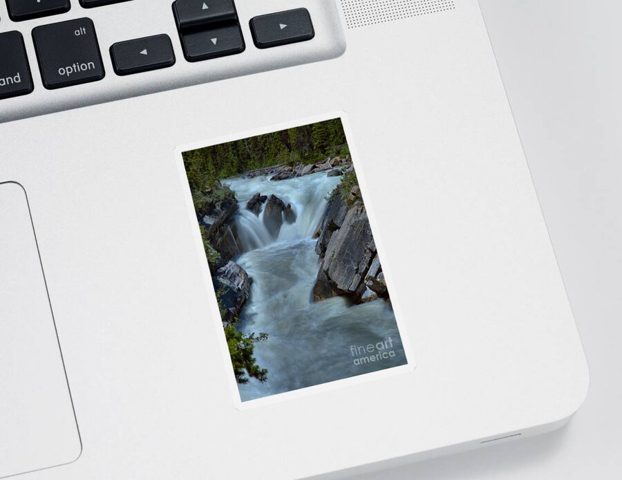 Yoho River Sticker featuring the photograph Yoho River Rapids Waterfall by Adam Jewell