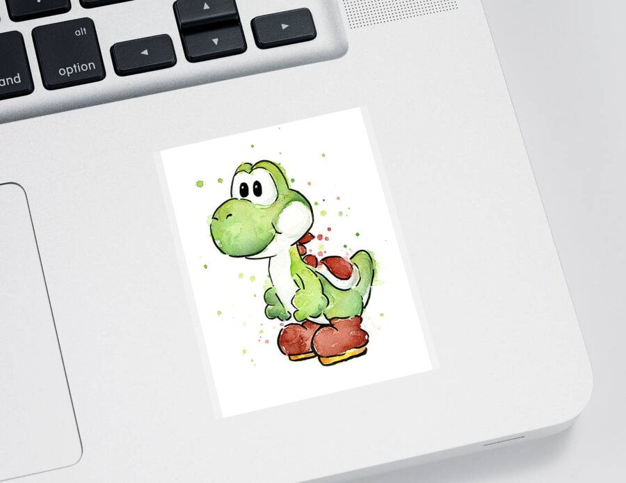 Watercolor Sticker featuring the painting Yoshi Watercolor by Olga Shvartsur