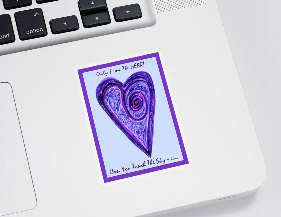 Heart Sticker featuring the photograph Zen Heart Pink Purple Vortex by Mars Besso