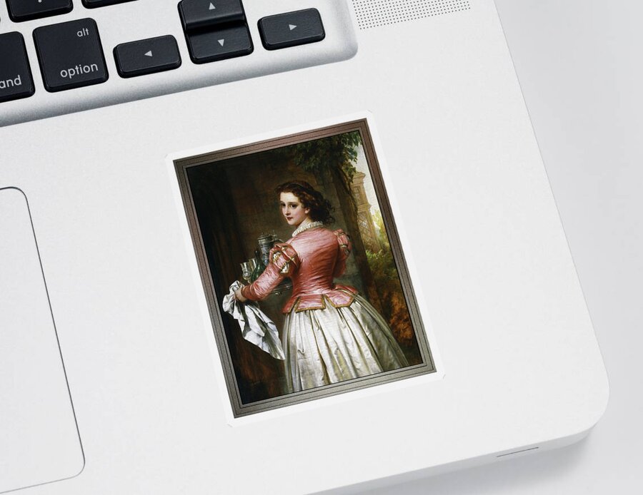 Anne Page Sticker featuring the painting Anne Page by Thomas-Francis Dicksee by Rolando Burbon