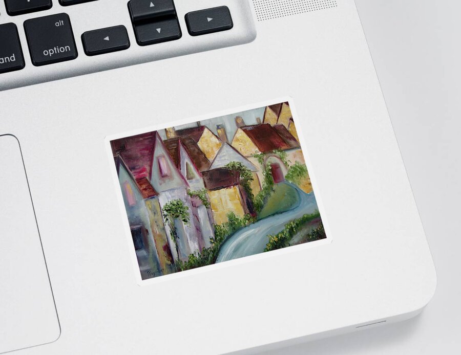 Bourton On The Water Sticker featuring the painting Bourton on the Water by Roxy Rich