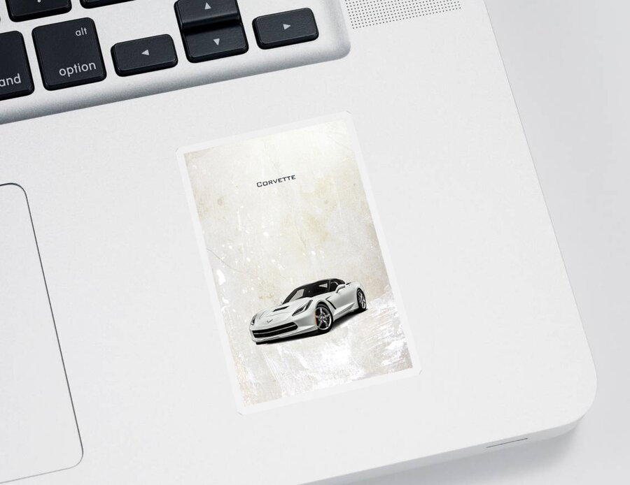 Corvette Sticker featuring the digital art Chevrolet Corvette by Airpower Art