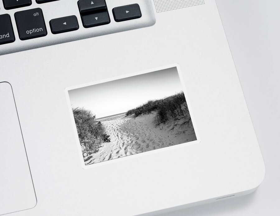 Black And White Sticker featuring the photograph Hampton Beach #2 by Mircea Costina Photography