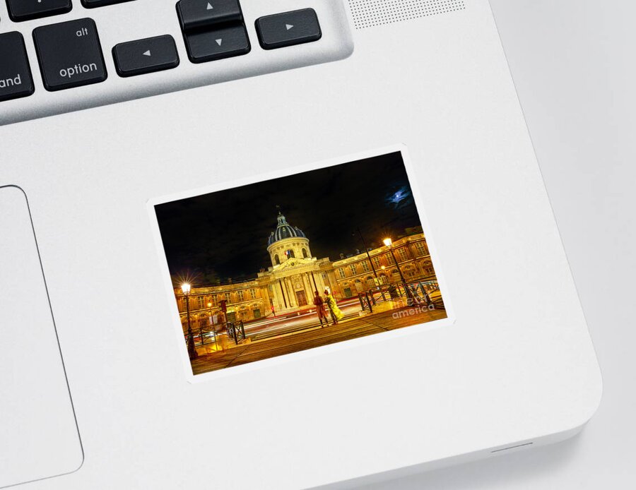 Paris Sticker featuring the photograph Pont des Arts night #1 by Benny Marty