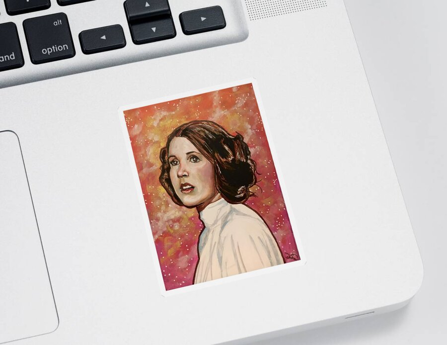 Star Wars Sticker featuring the painting Princess Leia #1 by Joel Tesch