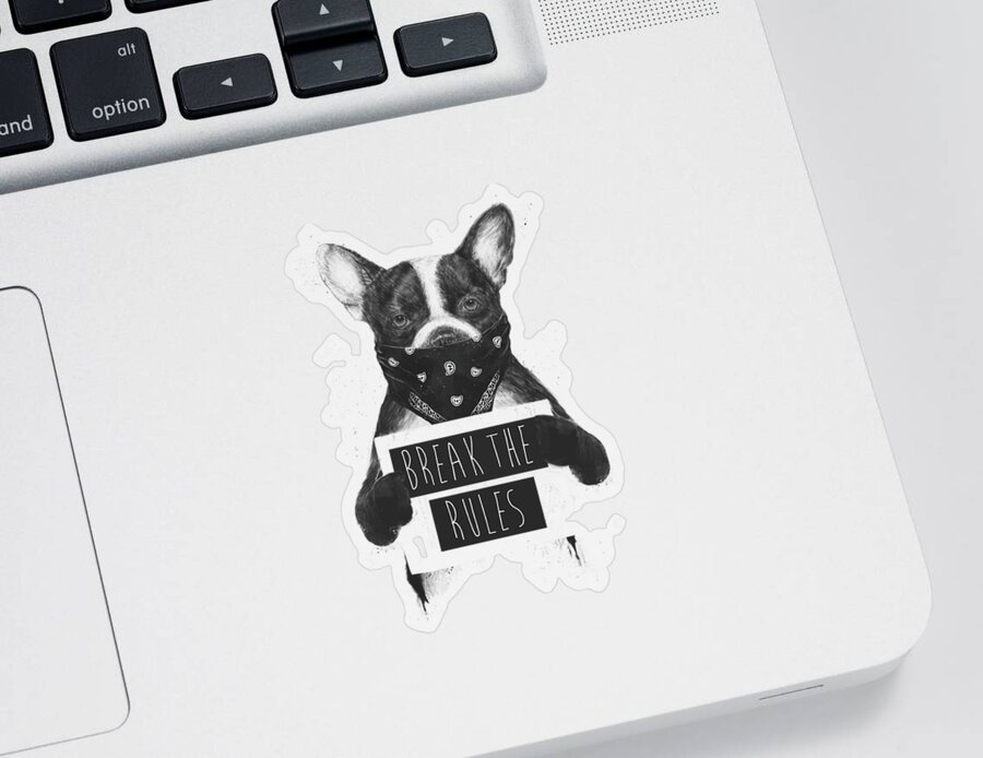Dog Sticker featuring the mixed media Rebel dog II by Balazs Solti