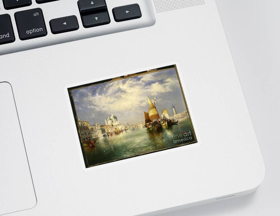 Boat Sticker featuring the painting Venice by Thomas Moran
