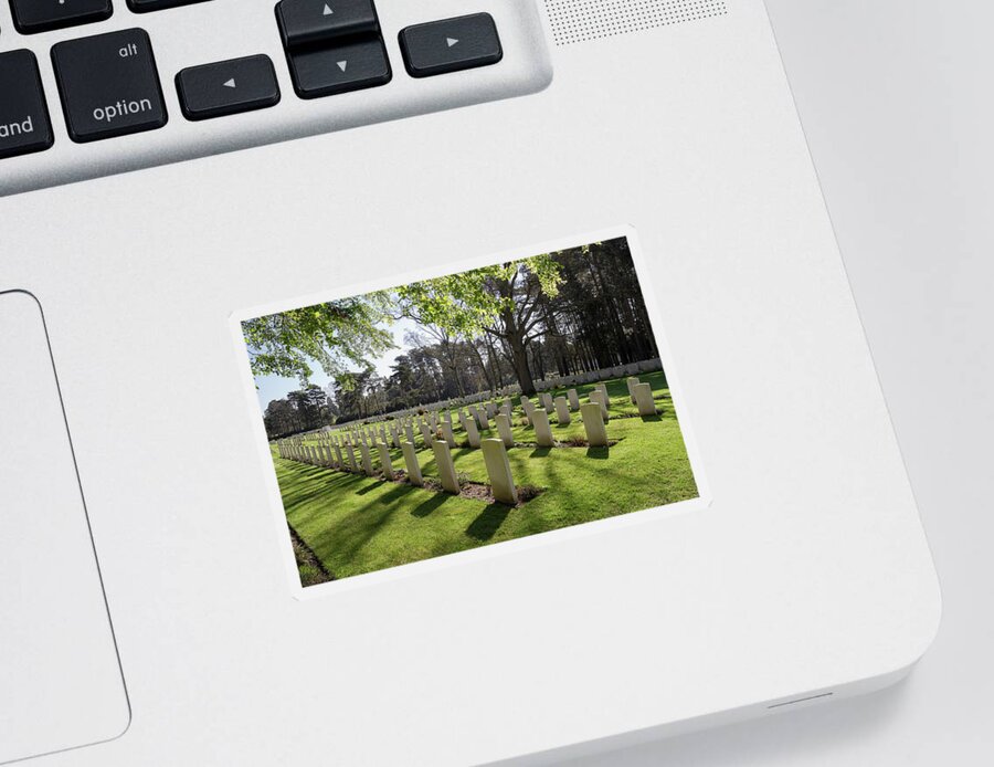 Memorial Sticker featuring the photograph Brookwood Military Cemetery #14 by Shirley Mitchell