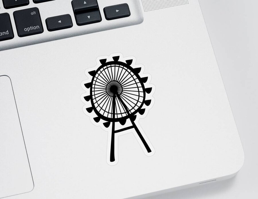 Ferris Wheel Sticker featuring the digital art Ferris Wheel by Michal Boubin