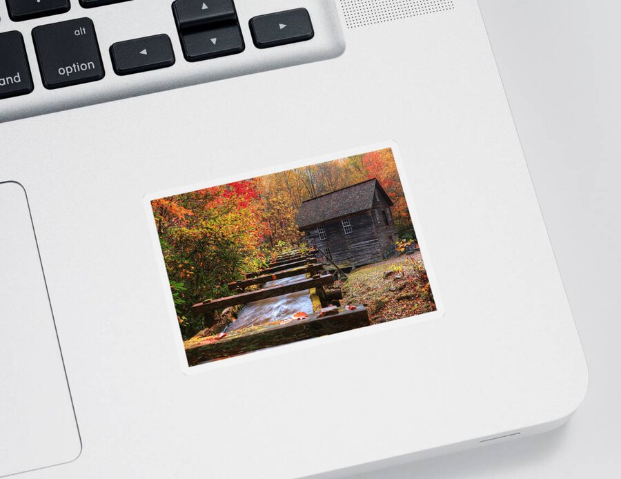 Mingus Mill Sticker featuring the photograph 2019 Mingus Mill During Fall In The Great Smoky Mountain National Park by Carol Montoya