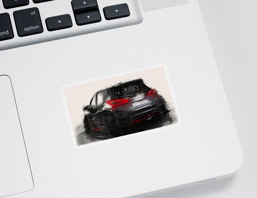 Nissan Sticker featuring the digital art Nissan Pulsar Drawing #4 by CarsToon Concept